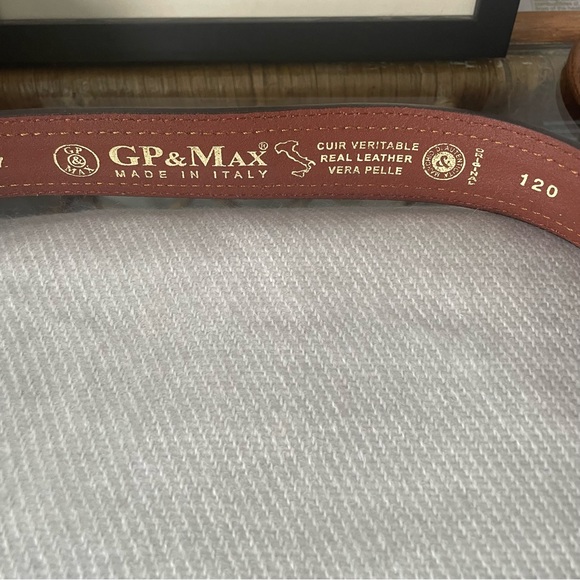GP & Max Genuine Italian Leather Belt Nautical Made In Italy Preppy Dressy - Picture 5 of 16